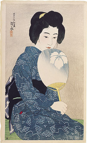 Ito Shinsui: Twelve Images of Modern Beauties: Cotton Kimono (Shin bijin junisugata: Yukata) - Scholten Japanese Art