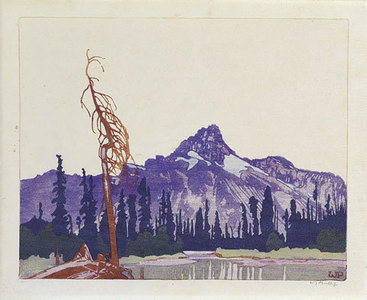 Walter Joseph Phillips: Ten Canadian Colour Prints: Mont Cathedral from Lake O’Hara (British Columbia) - Scholten Japanese Art