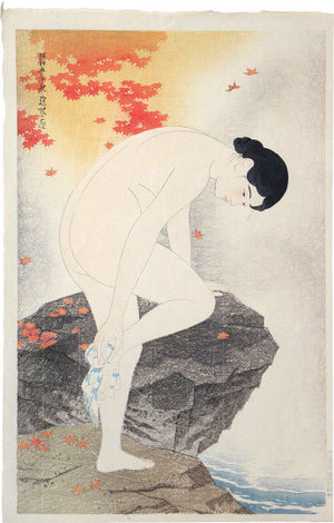 Ito Shinsui: The First Series of Modern Beauties: Fragrance of the Hot Springs (Gendai bijinshu dai-isshu: Yu no ka) - Scholten Japanese Art