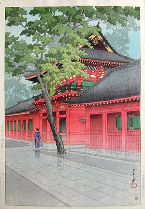 Kawase Hasui: After the Rain at Sanno Shrine (Sanno no Amego) - Scholten Japanese Art