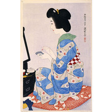 伊東深水: The First Series of Modern Beauties: Rouge (Gendai bijinshu dai-isshu: Kuchibeni) - Scholten Japanese Art