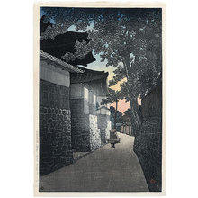 Japanese Print "Souvenirs of Travel, Second Series: Kosho Temple, Himi, Etchu (Tabi miyage dainishu: Etchu Himi Koshoji)" by Kawase Hasui, 川瀬巴水 (Kawase Hasui)