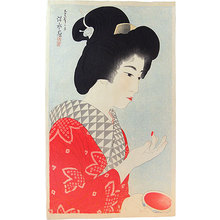 伊東深水: Twelve Images of Modern Beauties: Rouge (Shin bijin junisugata: Kuchibeni) - Scholten Japanese Art