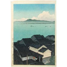 Kawase Hasui: Selection of Views of the Tokaido: Kozu Town in Suruga (Tokaido fukei senshu: Suruga Okitsu-cho) - Scholten Japanese Art
