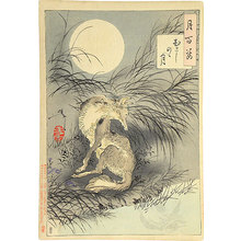 Tsukioka Yoshitoshi: One Hundred Aspects of the Moon: Musashi Plain Moon (Tsuki hyakushi: Musashino no tsuki) - Scholten Japanese Art