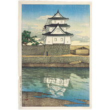 Kawase Hasui: Souvenirs of Travel, Second Series: Takamatsu Castle in Sanuki (Tabi miyage dainishu: Tabi Miyage Dai Nishu: Sanuki no Takamatsujo) - Scholten Japanese Art