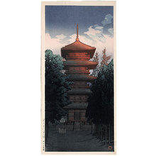 川瀬巴水: Pagoda of Ikegami Honmonji (Ikegami Honmonji no to) - Scholten Japanese Art