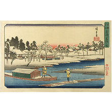 Utagawa Hiroshige: Famous Places of the Eastern Capital: Clear Weather After Snowfall at Masaki (Toto Meisho: Massaki Yukibare no Zu) - Scholten Japanese Art