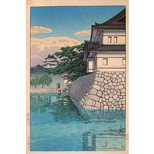 川瀬巴水: Twenty Views of Tokyo: Kikyo Gate at Chiyoda Castle (Tokyo Nijukkei: Kikyômon) - Scholten Japanese Art