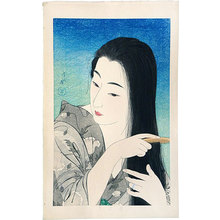 Torii Kotondo: Combing her hair (Kamisuki) - Scholten Japanese Art