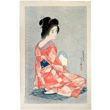 鳥居言人: Long Undergarment (light blue ground, pattern on kimono) (Nagajuban) - Scholten Japanese Art