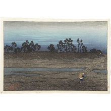 伊東深水: Evening on the river, Tamagawa - Scholten Japanese Art