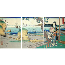 歌川広重: Fashionable Genji at Suma (Furyu Genji Suma) - Scholten Japanese Art