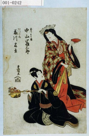 Utagawa Toyokuni I: 「玉つくり姫 中山富三郎」「かつら丸 藤川友吉」 - Waseda University Theatre Museum