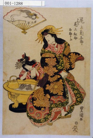 Utagawa Toyokuni I: 「尾上菊五郎 かむろ 尾上松助 相勤申候」「変化の図」 - Waseda University Theatre Museum