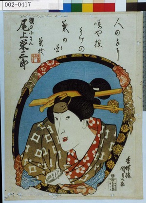Utagawa Kunisada: 「額の小さん 尾上栄三郎」 - Waseda University Theatre Museum