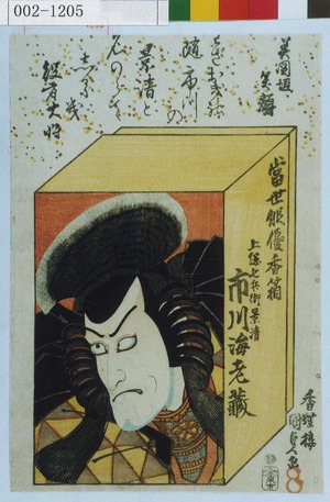 Utagawa Kunisada: 「当世俳優香箱」「上総七兵衛景清 市川海老蔵」 - Waseda University Theatre Museum