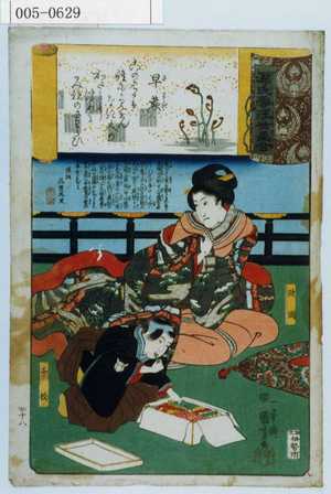 Utagawa Kuniyoshi: 「源氏雲浮世画合」「早蕨」「政岡」「千松」 - Waseda University Theatre Museum