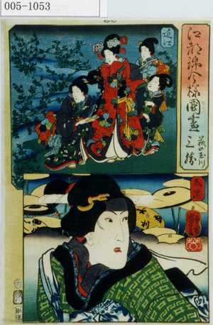 Utagawa Kuniyoshi: 「江都錦今様国尽」「萩の玉川 三勝」「近江」「美濃」 - Waseda University Theatre Museum