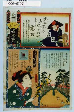 Utagawa Kunisada: 「江戸の花名勝会」「山吹の賎の女 市川右団次」 - Waseda University Theatre Museum