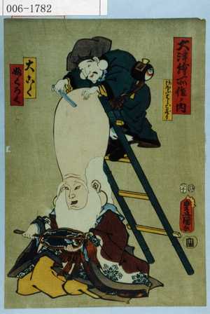 Utagawa Kunisada: 「大津絵所作ノ内」「げほうはしごずり」「大こく」「ふくろく」 - Waseda University Theatre Museum