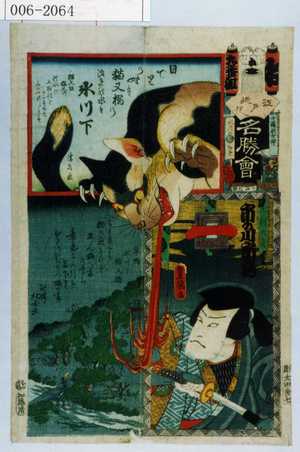Utagawa Kunisada: 「江戸廼花名勝会」「犬村大角 市の川市蔵」 - Waseda University Theatre Museum