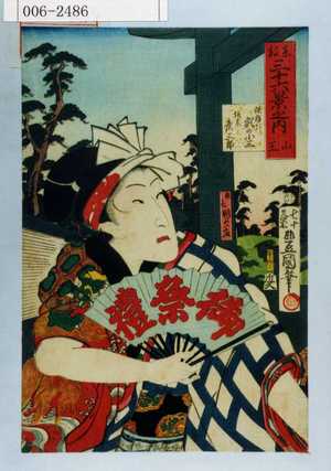 Utagawa Kunisada: 「東都三十六景之内 山王」「鉄棒引額の小三 坂東彦三郎」 - Waseda University Theatre Museum