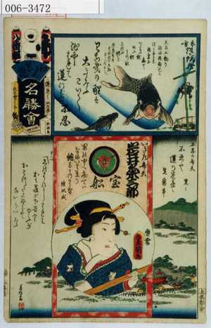 Utagawa Kunisada: 「江戸の花名勝会」「いきた弁天 岩井粂三郎」 - Waseda University Theatre Museum