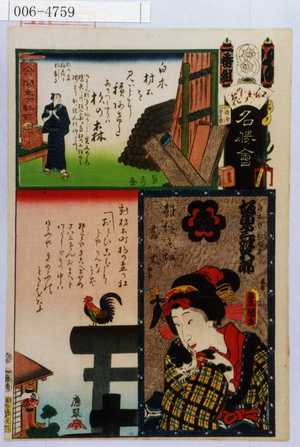 Utagawa Kunisada: 「江戸の花名勝会」「白木やおこま 坂東三津五郎」 - Waseda University Theatre Museum