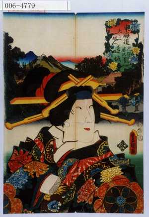 Utagawa Toyokuni III, 歌川豊国〈3〉 (豊国〈3〉)による浮世絵「「東海道戸塚藤沢間 大坂 逢坂」」