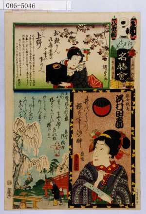 Utagawa Kunisada: 「江戸の花名勝会」「俳女秋☆ 沢村田之助」 - Waseda University Theatre Museum