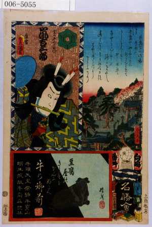 Utagawa Kunisada: 「江戸の花名勝会」「粂の平内左衛門 嵐吉三郎」 - Waseda University Theatre Museum