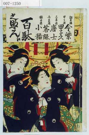 Toyohara Kunichika: 「きん」「てう」 - Waseda University Theatre Museum