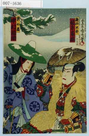 Toyohara Kunichika: 「駿河次郎 坂東家橘」「京の君 中村福助」 - Waseda University Theatre Museum