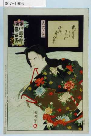 Toyohara Kunichika: 「市川団十郎演芸百番」「しのゝめ」 - Waseda University Theatre Museum
