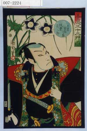 Toyohara Kunichika: 「善悪三十二艸 いちりん草」「大星由良之助 坂東彦三郎」 - Waseda University Theatre Museum