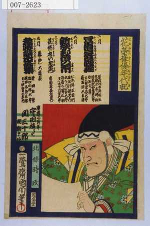 Toyohara Kunichika: 「花舞俳優年代記」「北条時政」 - Waseda University Theatre Museum