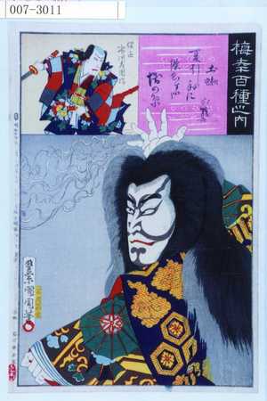 Toyohara Kunichika: 「梅幸百種之内」「土蜘」「保正 市川左団治」 - Waseda University Theatre Museum