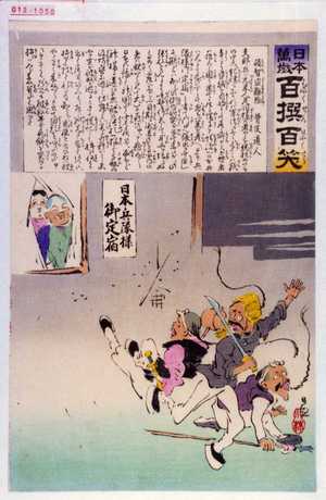 Kobayashi Kiyochika: 「日本万歳 百撰百笑」「頓智盗難除 骨皮道人」 - Waseda University Theatre Museum