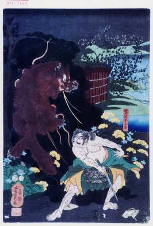 Utagawa Yoshikazu: 「鷺池平九郎」 - Waseda University Theatre Museum