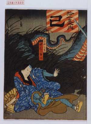 Utagawa Kunikazu: 「拾二支之内 己」「たばこや三吉」「中村玉七」 - Waseda University Theatre Museum