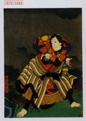 Utagawa Hirosada: 「船頭梶蔵」 - Waseda University Theatre Museum