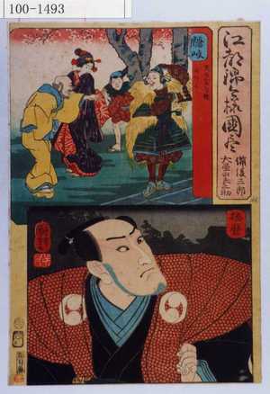 Utagawa Kuniyoshi: 「江都錦今様国尽」「備後三郎 大星由良之助」「隠岐 天勿空匂賎 同行（三）」「播磨」 - Waseda University Theatre Museum