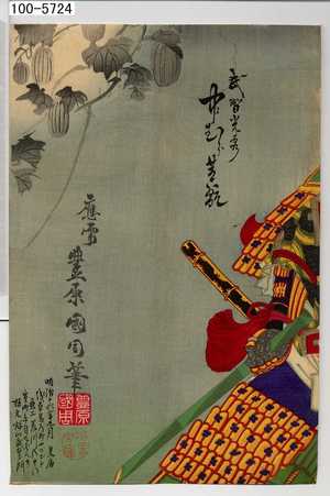 Toyohara Kunichika: 「武智光秀 中村芝翫」 - Waseda University Theatre Museum