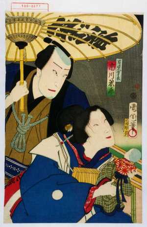 Toyohara Kunichika: 「宿役人幸兵衛 市川米蔵」 - Waseda University Theatre Museum