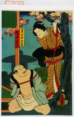 Utagawa Toyokuni III, 歌川豊国〈3〉 (豊国〈3〉)による浮世絵「「奥女中吉崎」「醒ヶ井兵太」」