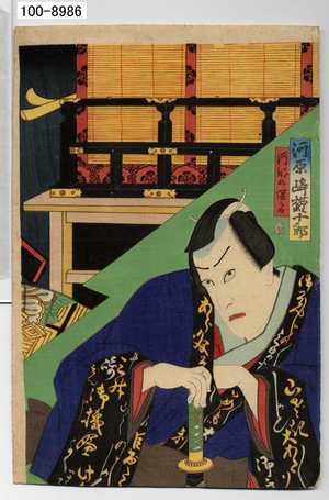 Toyohara Kunichika: 「阿部の保名 河原崎権十郎」 - Waseda University Theatre Museum