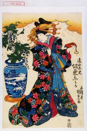 Japanischer Druck "「遠山太夫 坂東しうか」" von Utagawa Kunisada, 歌川国貞 (国貞)