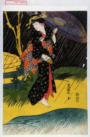 Utagawa Toyokuni I: 「芸者おたつ 岩井半四郎」 - Waseda University Theatre Museum