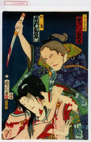 Toyohara Kunichika: 「百合之方 市川小団次」「時鳥 市村羽左エ門」 - Waseda University Theatre Museum